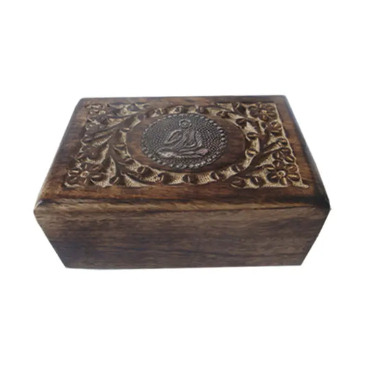 Buddha Carved Wooden Box