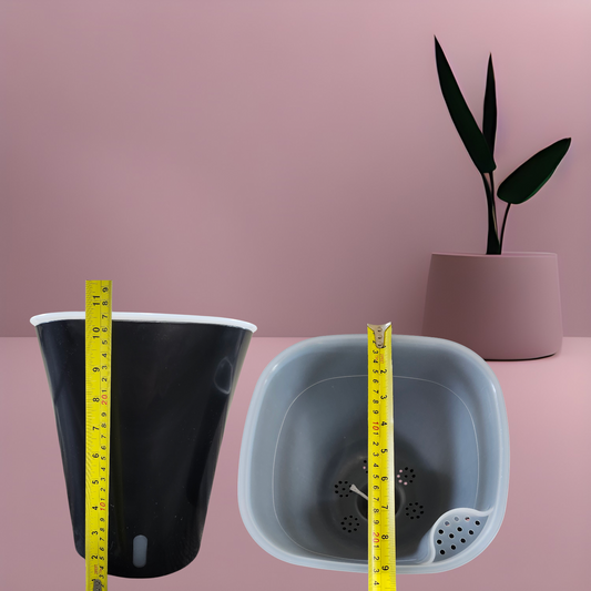 9" Black Self-Watering Pot