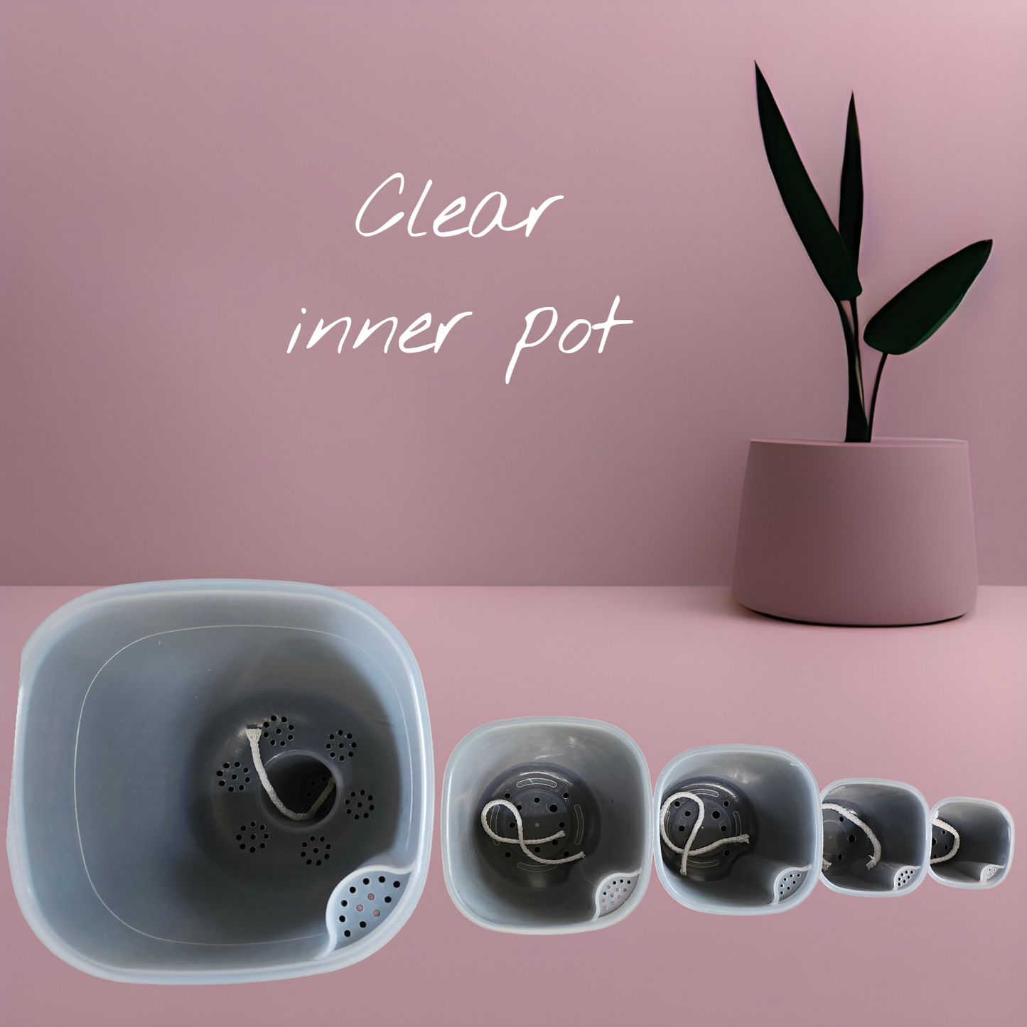 5" Black Self-Watering Pot