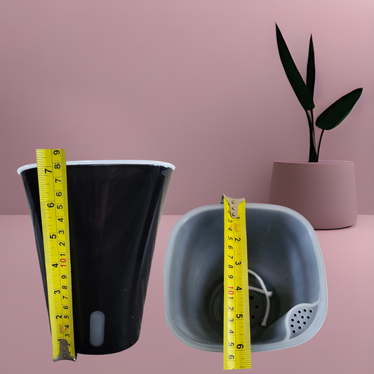 6" Black Self-Watering Pot
